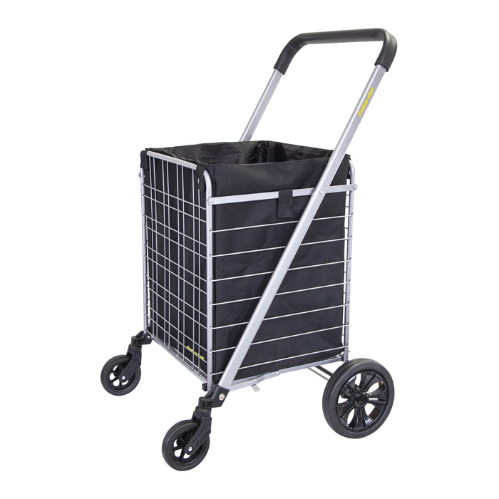 Dbest Products Dbest Products Cruiser Cart Deluxe 2 With Liner Bag Bundle Shopping Grocery Rolling Folding Laundry Basket On Wheels Foldable Utility Trolley Compact Lightweight Collapsible