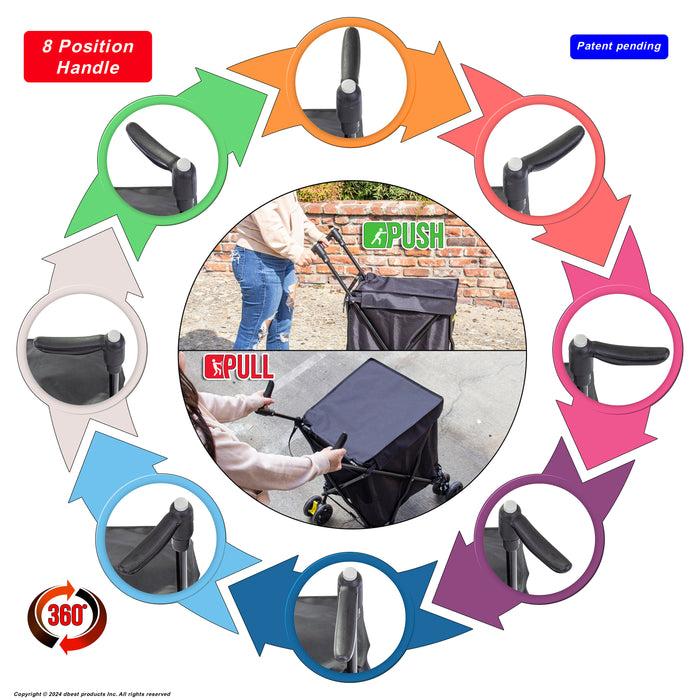 Dbest Products Dbest Products Cruiser Cart Urban 360 Folding Shopping Grocery Collapsible Laundry Basket On Wheels Foldable Utility Trolley Carrito De Compras