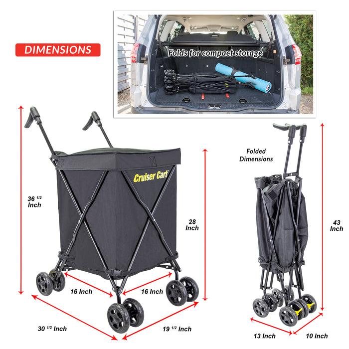 Dbest Products Dbest Products Cruiser Cart Urban 360 Folding Shopping Grocery Collapsible Laundry Basket On Wheels Foldable Utility Trolley Carrito De Compras
