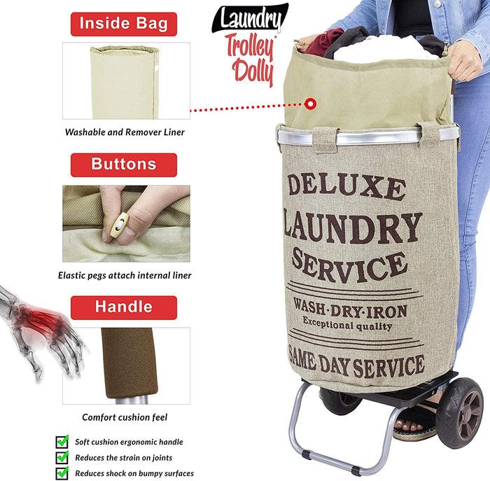 Dbest Products Laundry Trolley Dolly Beige