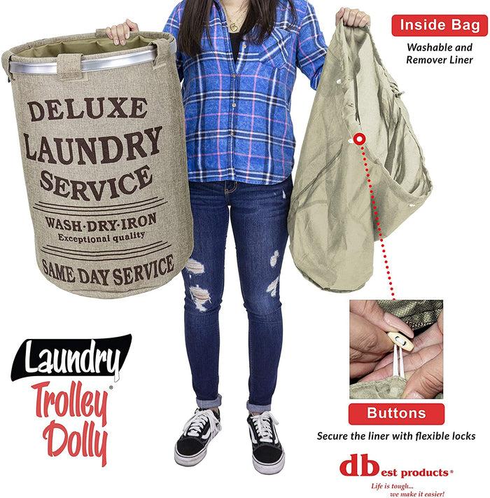 Dbest Products Laundry Trolley Dolly Beige