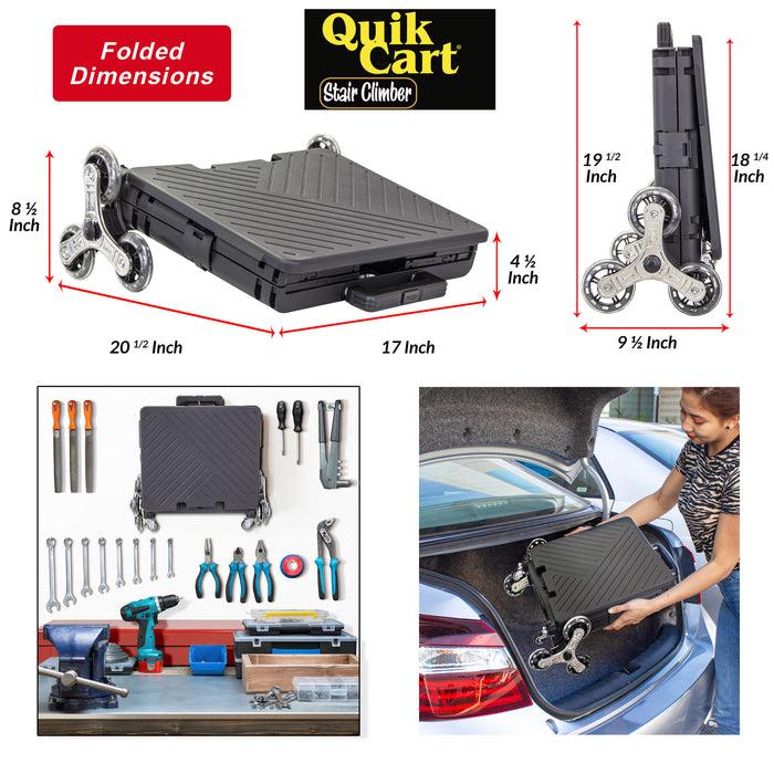 Dbest Products Dbest Products Quik Cart Stair Climber Wheeled Rolling Crate Teacher Utility With Seat Heavy Duty Collapsible Basket With Handle Black