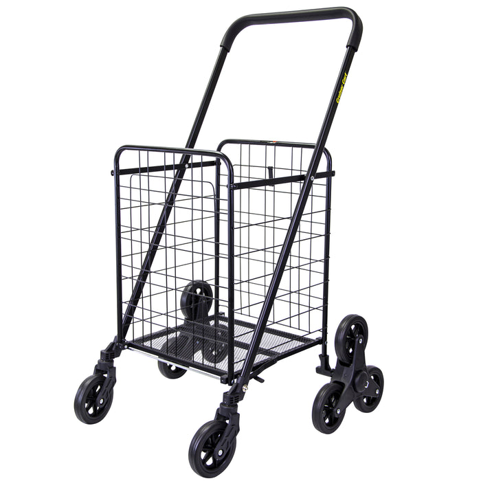 Dbest Products Dbest Products Stair Climber Cruiser Cart Shopping Grocery Rolling Folding Laundry Basket On Wheels Foldable Utility Trolley Compact Lightweight Collapsible Black