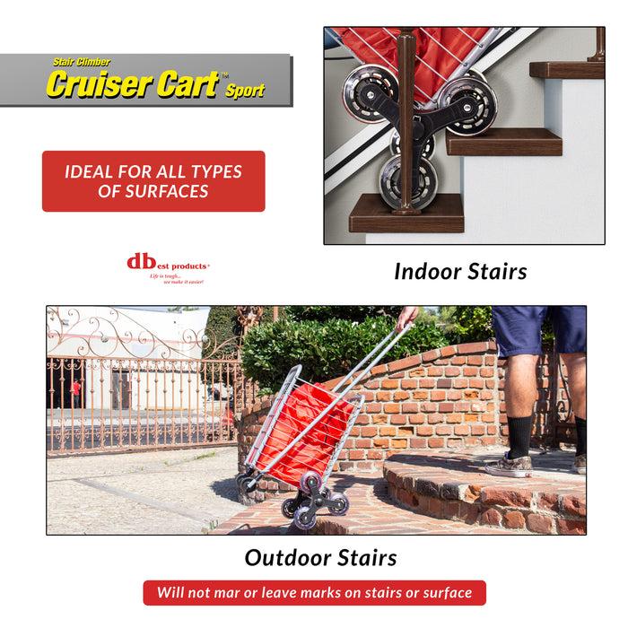 Dbest Products Dbest Products Stair Climber Cruiser Cart Sport Shopping Grocery Rolling Folding Laundry Basket On Wheels Foldable Utility Trolley Compact Lightweight Collapsible Silver