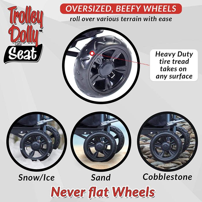 Dbest Products Trolley Dolly With Seat - Black