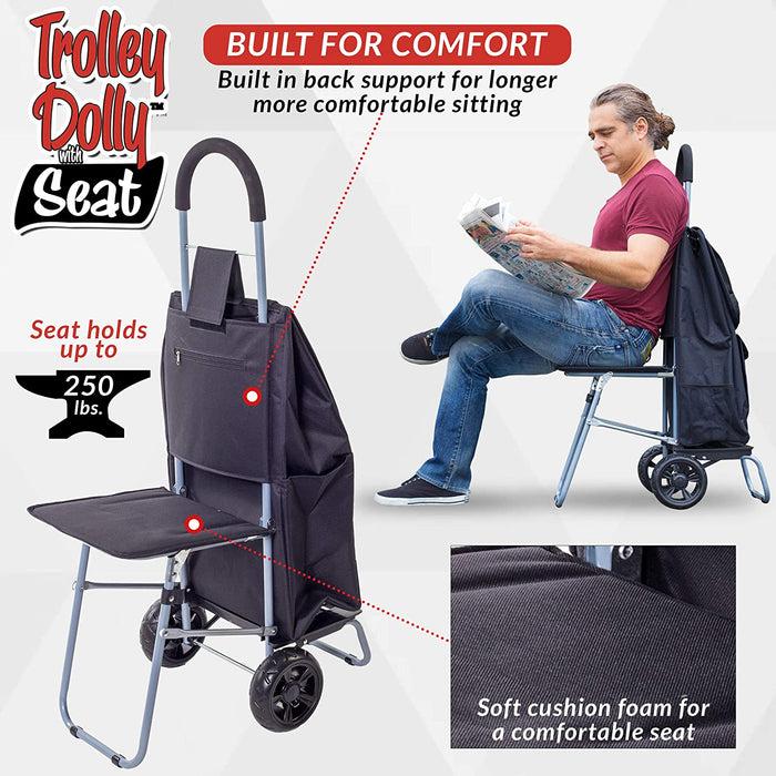 Dbest Products Trolley Dolly With Seat - Black