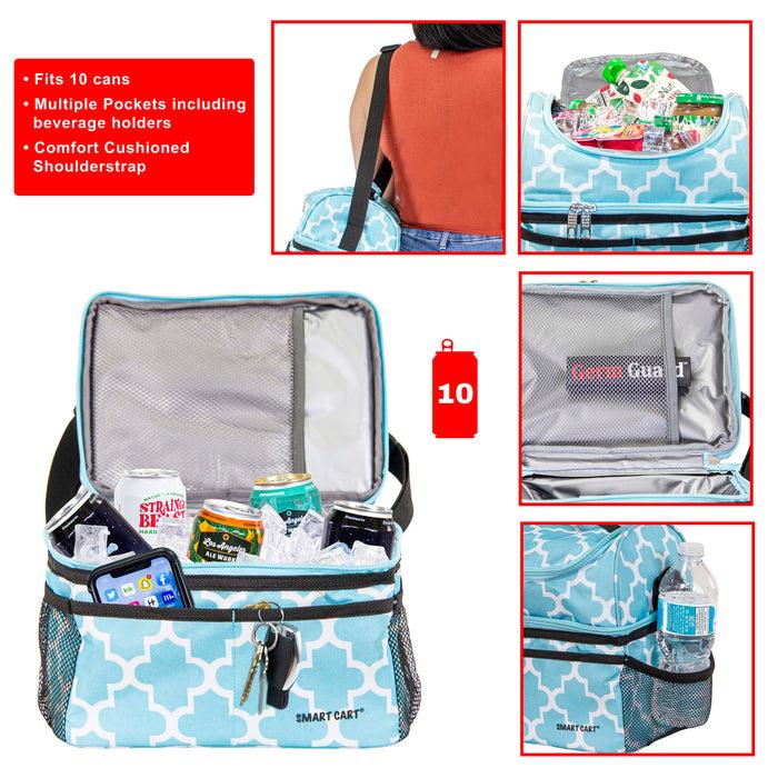 Dbest Products Dbest Products Ultra Compact Cooler Smart Cart Lunch Bag Insulated Tote Women Men Camping Accessories Beach Loncheras Para Mujer Hombres Moroccan Tile