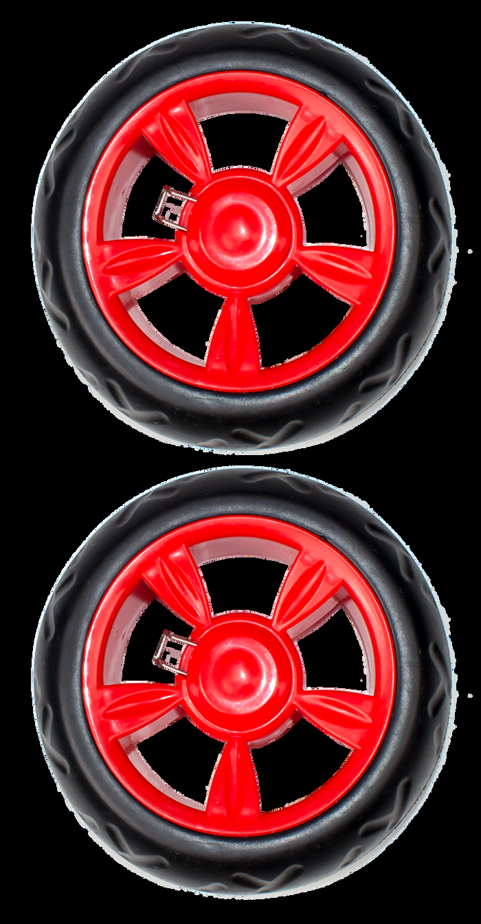 dbest products Pair of Two Beefy Wheels Replacement - Red