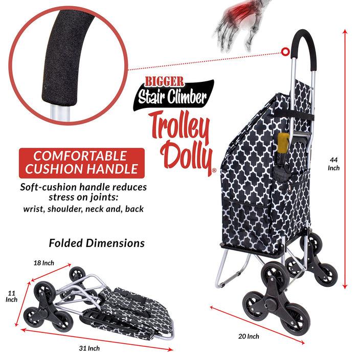 Dbest Products Pattern Stair Climber Bigger Trolley Dolly Black Moroccan Tile