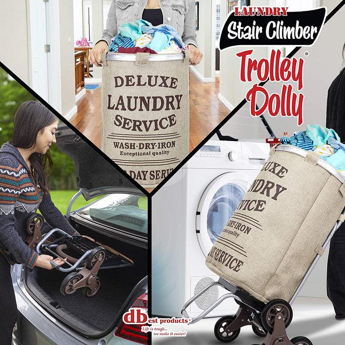 Dbest Products Stair Climber Laundry Trolley Dolly Beige