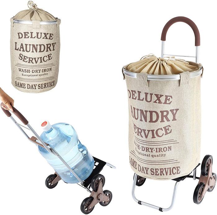 Dbest Products Stair Climber Laundry Trolley Dolly Beige