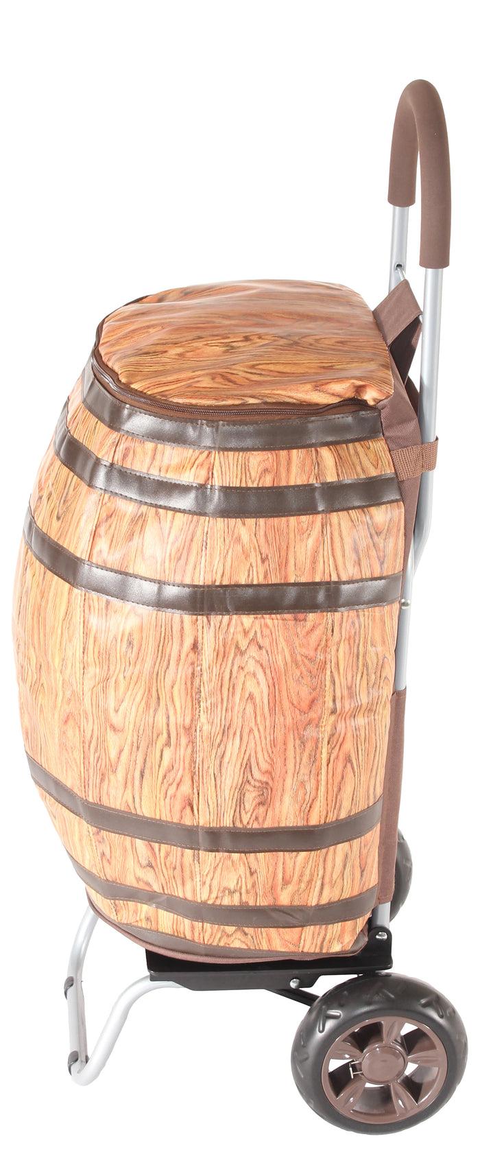 Dbest Products Wine Barrel Cooler Trolley Dolly - Oak