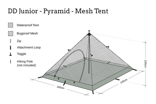 Dd Hammocks DD Junior - Pyramid Mesh Tent