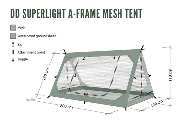 Dd Hammocks DD SuperLight - A-Frame - Mesh Tent