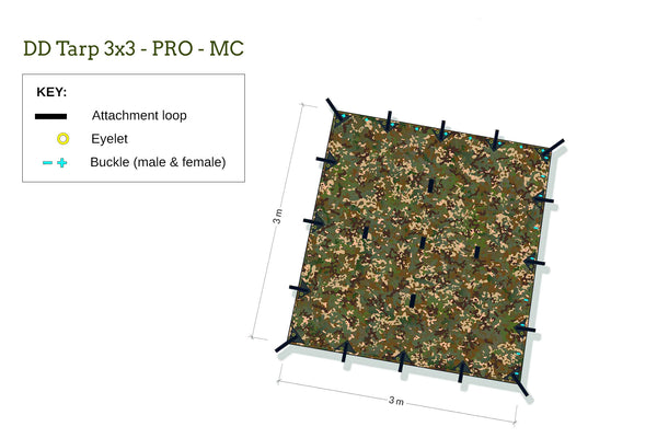 Dd Hammocks DD Tarp 3x3 - PRO - MC