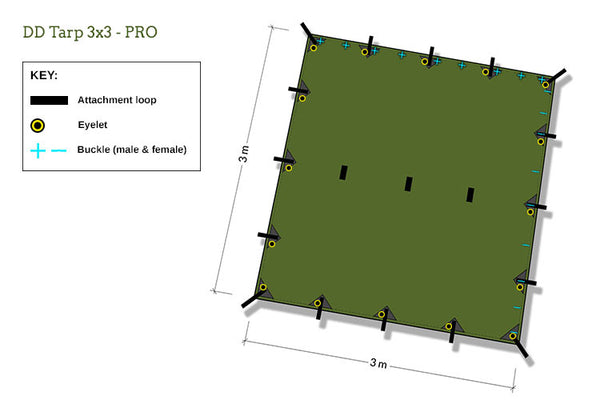 Dd Hammocks DD Tarp 3x3 - PRO - Olive Green