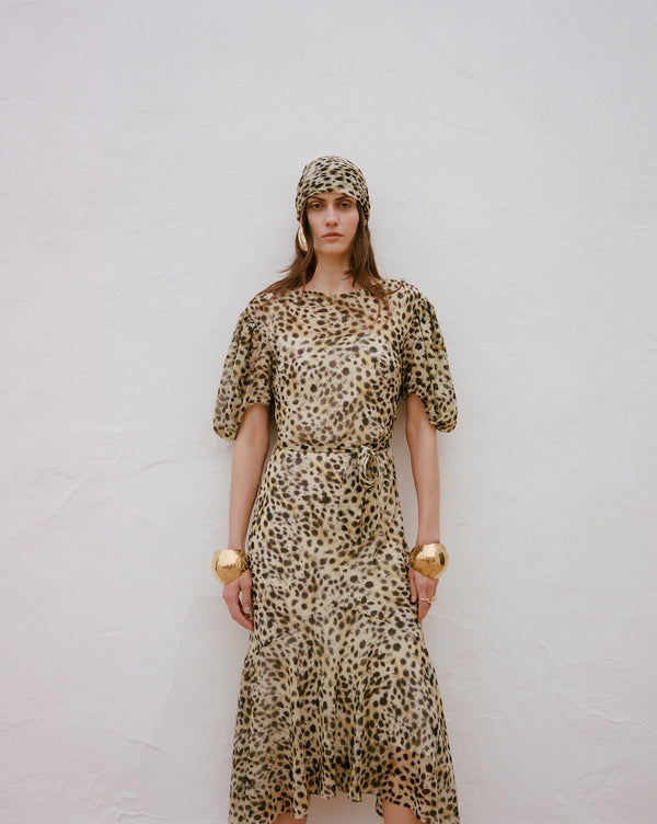 De La Vali ANITA MIDI DRESS SILK CHIFFON EL FELINO