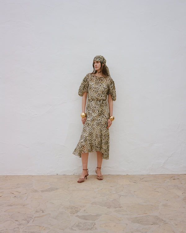 de la vali ANITA MIDI DRESS SILK CHIFFON EL FELINO