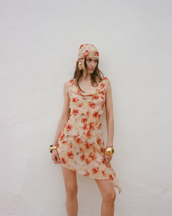 De La Vali ARENA MINI DRESS SILK CHIFFON LA ROSA