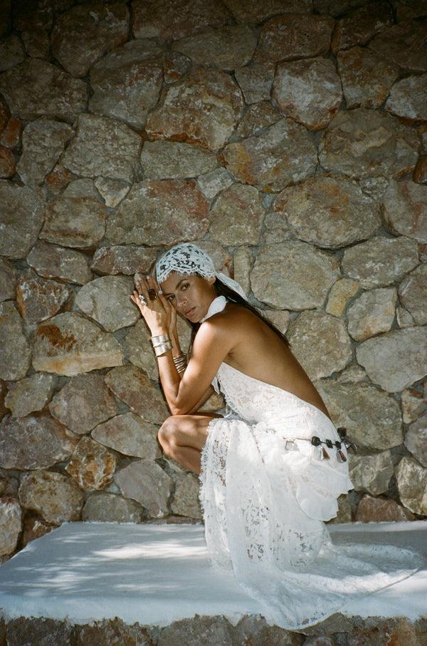 De La Vali BONITA MAXI DRESS IN WHITE COTTON LACE