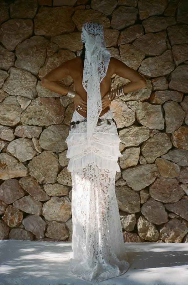 De La Vali BONITA MAXI DRESS IN WHITE COTTON LACE