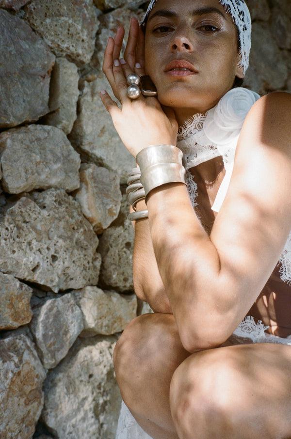 De La Vali BONITA MAXI DRESS IN WHITE COTTON LACE