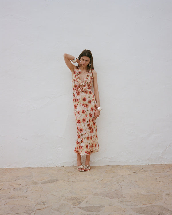 de la vali CESTO MIDI DRESS SILK CDC LA ROSA