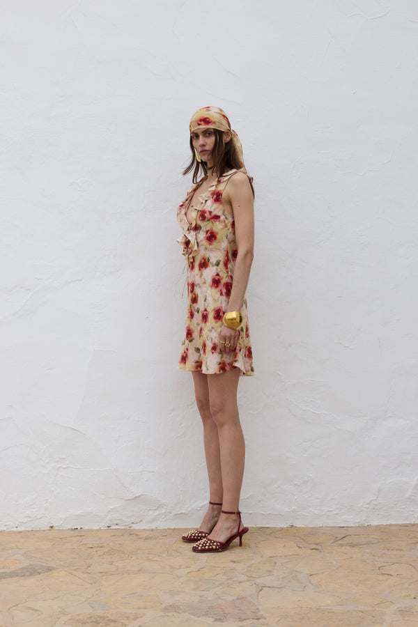 De La Vali CESTO MINI DRESS SILK CDC LA ROSA