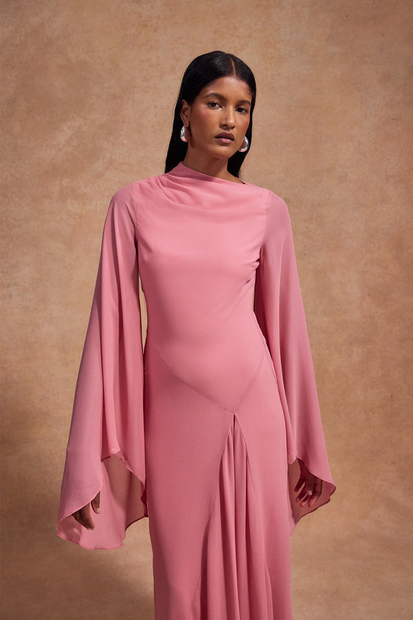 De La Vali HAUSOS MAXI DRESS IN BALLET CHIFFON