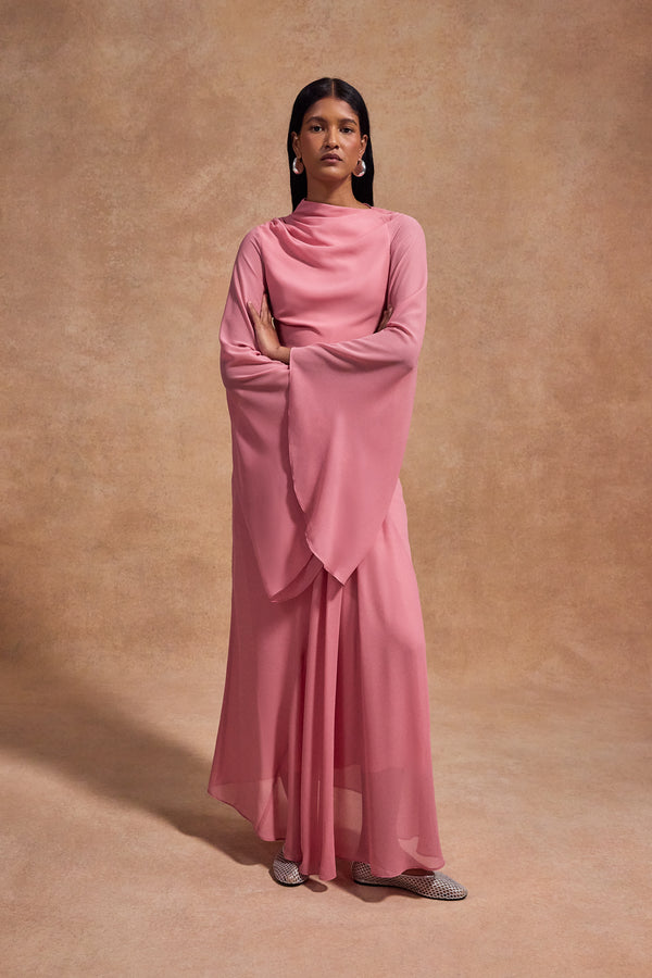 De La Vali HAUSOS MAXI DRESS IN BALLET CHIFFON