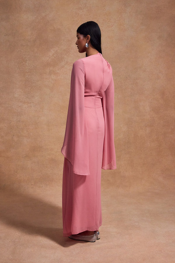 De La Vali HAUSOS MAXI DRESS IN BALLET CHIFFON