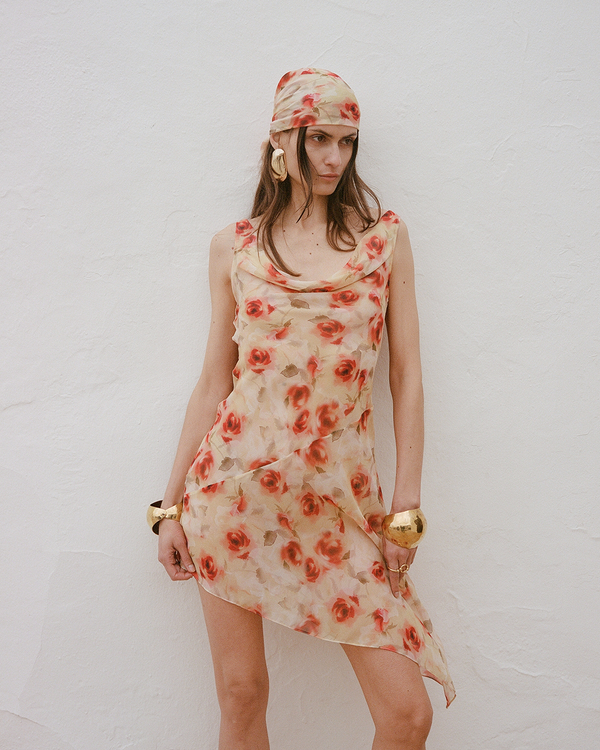 de la vali HEADSCARF SILK CHIFFON LA ROSA