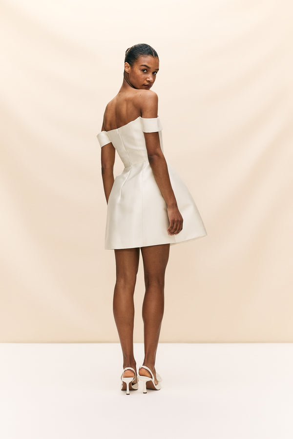 De La Vali IDAIRA MINI DRESS IN IVORY TWILL