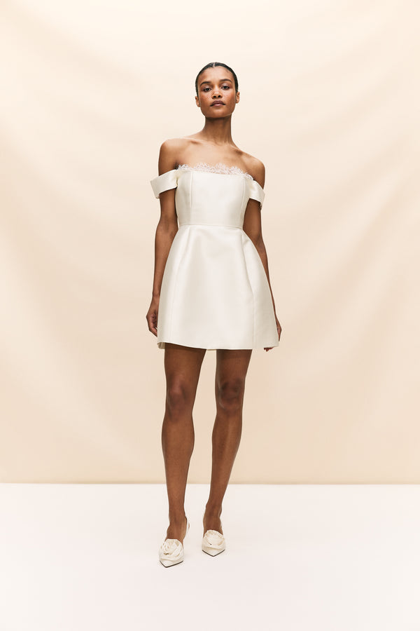 De La Vali IDAIRA MINI DRESS IN IVORY TWILL