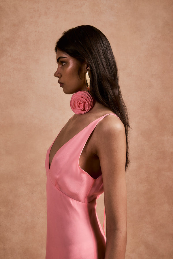 De La Vali KATJA MAXI DRESS IN BALLET SILK CHIFFON