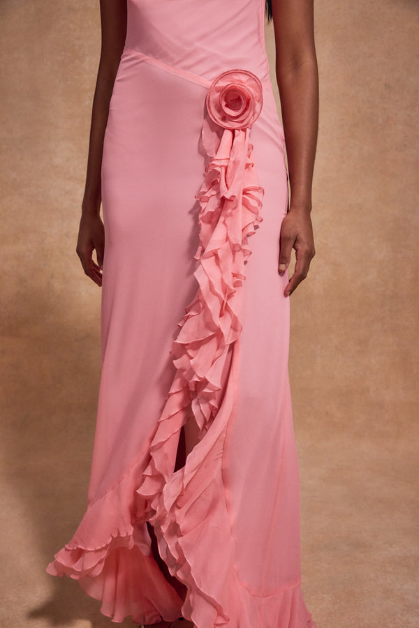 De La Vali VIAJE MAXI DRESS IN BALLET SILK CHIFFON