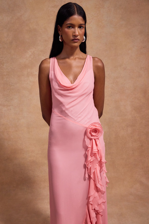 De La Vali VIAJE MAXI DRESS IN BALLET SILK CHIFFON