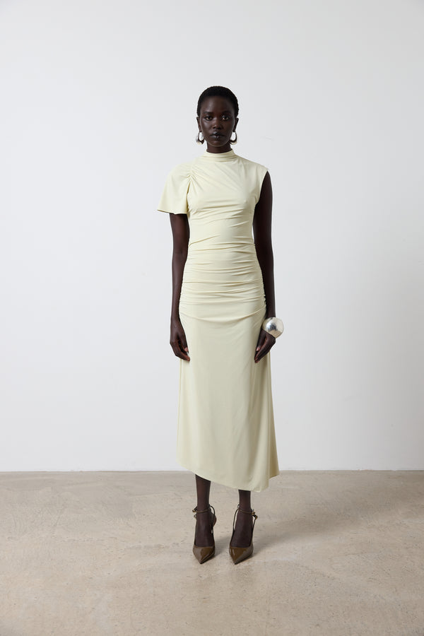 de la vali GALLARDO MIDI DRESS IN BUTTERCREAM SPANDEX JERSEY