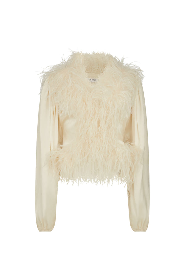 De La Vali LIBERTY TOP SILK IN IVORY SATIN (MADE TO ORDER)