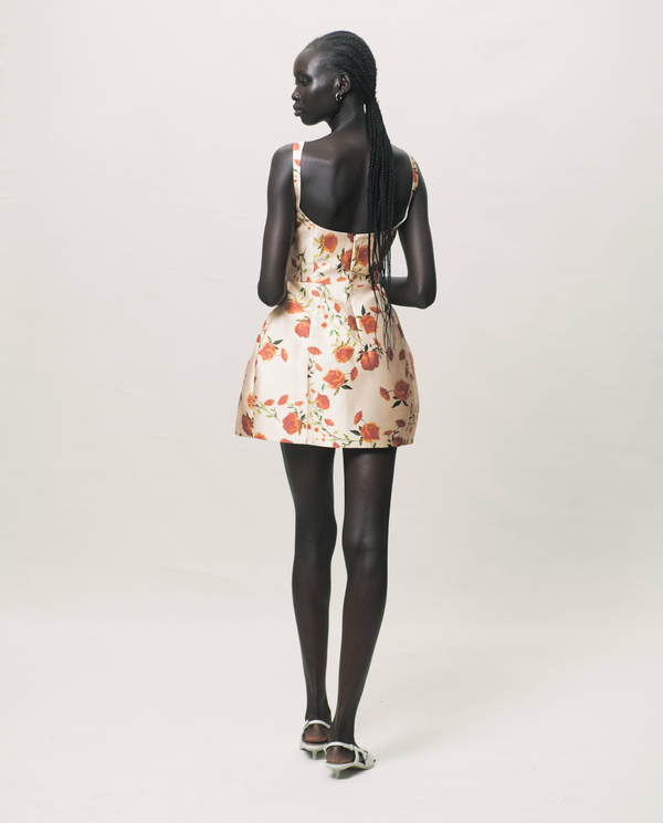 De La Vali LOLA MINI DRESS IN IVORY & RED FLOR DE AMOR