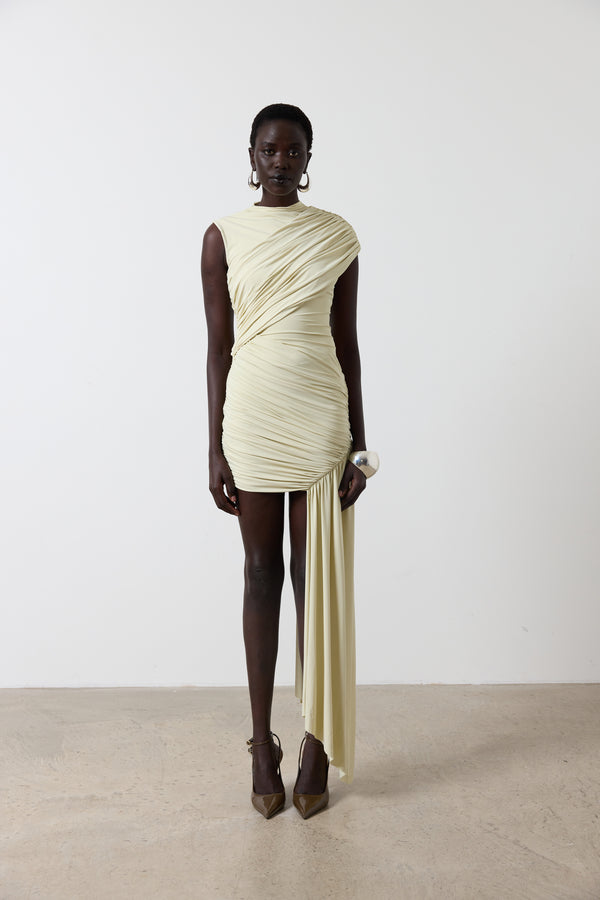 De La Vali RAVENNA MINI DRESS IN BUTTERCREAM SPANDEX JERSEY