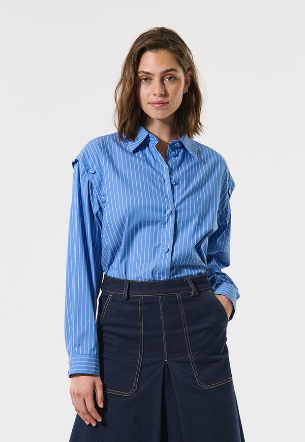 dea kudibal ZandieDEA - Blouse - Blue White Stripe