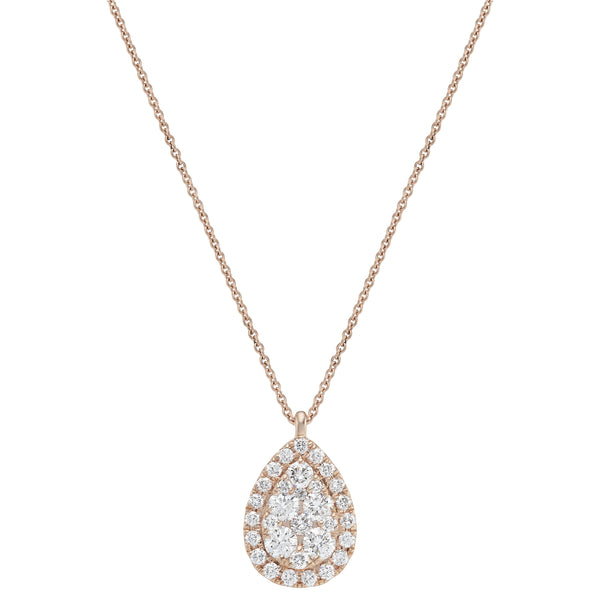 deakin & francis 18ct Rose Gold Diamond Drop Medium Pendant