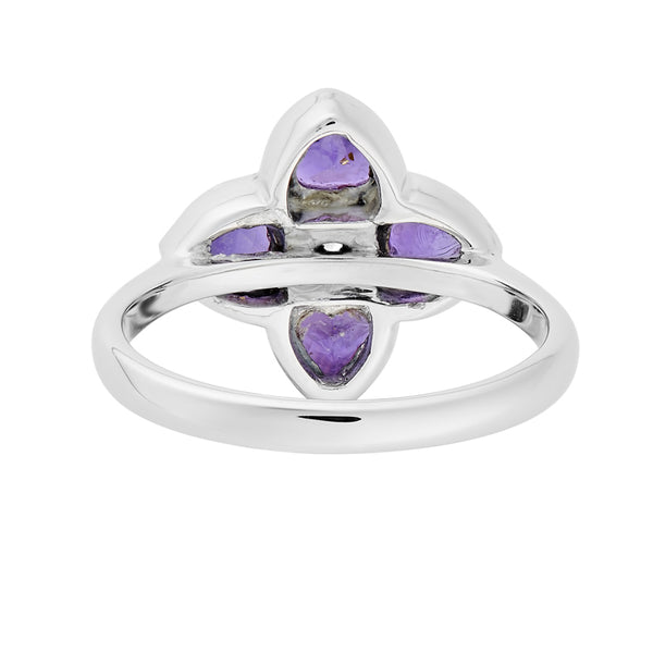 Deakin & Francis 18ct White Gold Amethyst And Diamond Cluster Ring
