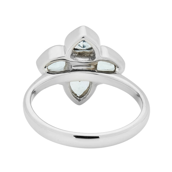 Deakin & Francis 18ct White Gold Aquamarine And Diamond Cluster Ring