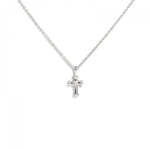 deakin & francis 18ct White Gold Cross Pendant with 5 Diamond Points