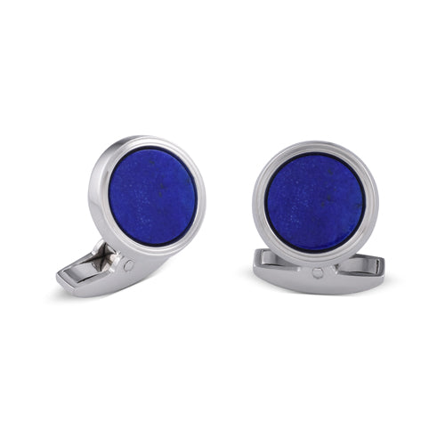 deakin & francis 18ct White Gold Cufflinks With Lapis Lazuli Inlay