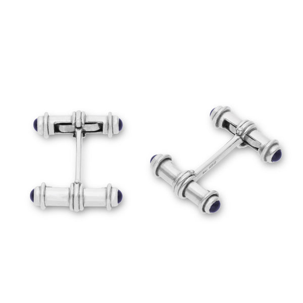 deakin & francis 18ct White Gold Dumbbell Cufflinks With Onyx Ends