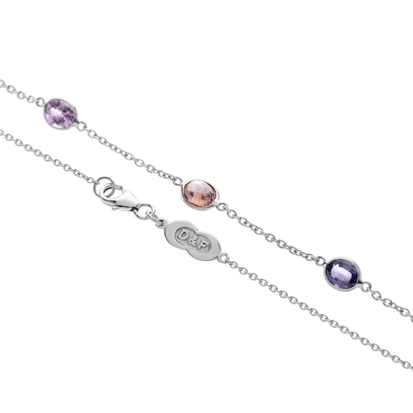Deakin & Francis 18ct White Gold Fancy Colour Sapphire Necklace