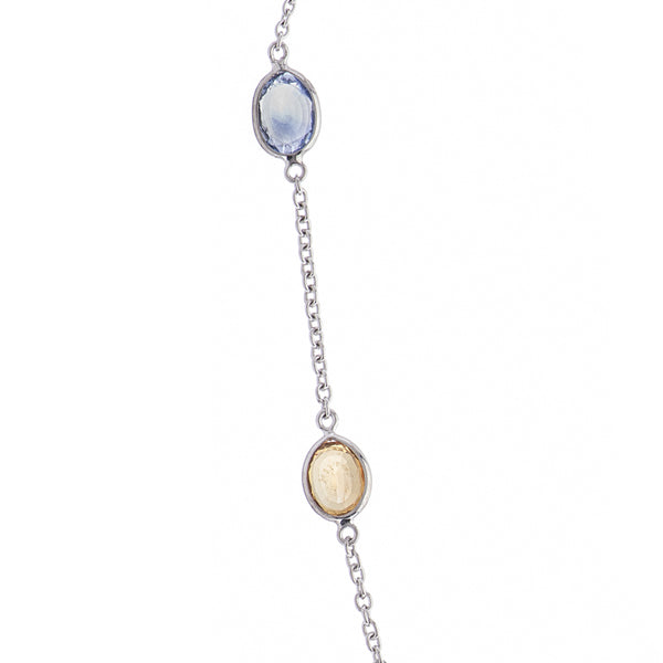 Deakin & Francis 18ct White Gold Fancy Colour Sapphire Necklace